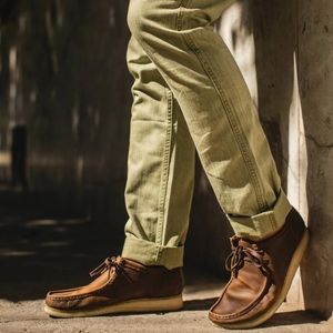 Taylor Stitch The Camp Pantin Olive Herringbone